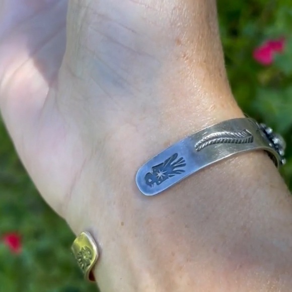 Vintage Navajo Handmade Sterling Silver Cuff LESS ON IG - Picture 5 of 7